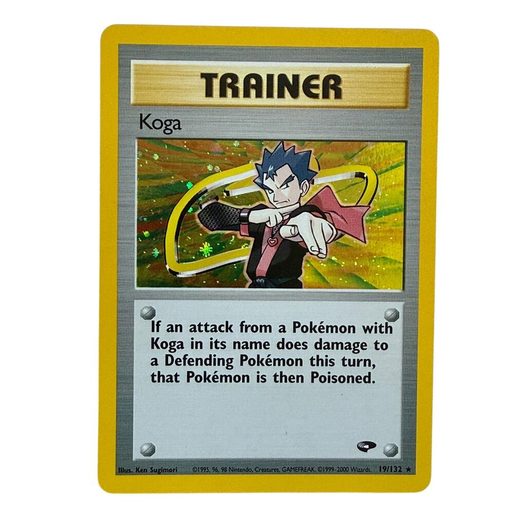Pokémon TCG Koga 19/132 Gym Challenge Unlimited 2000 Holo Rare Card EX-NM